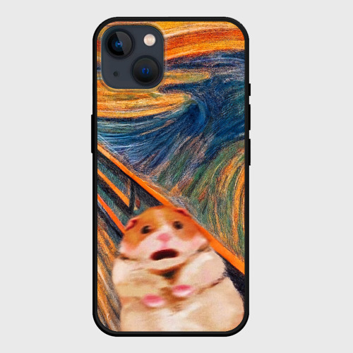 Чехол для iPhone 14 Крик хомяка, цвет черный