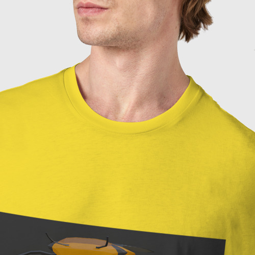 Мужская футболка хлопок Где мед?, цвет желтый - фото 6