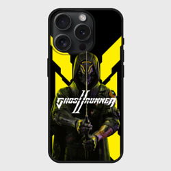 Чехол силиконовый для Apple iPhone 15 Pro матовый Кибер самурай ghostrunner 2