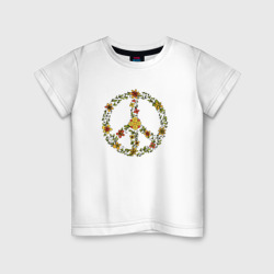Детская футболка хлопок Пацифик знак хиппи цветы