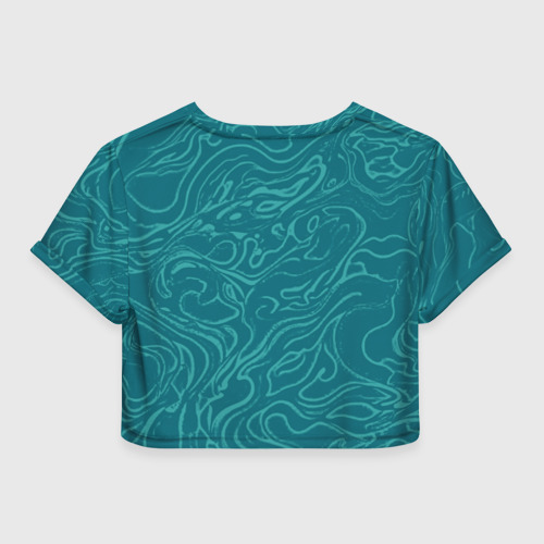 Женская футболка Crop-top 3D Абстракция зелёный разводы, цвет 3D печать - фото 2