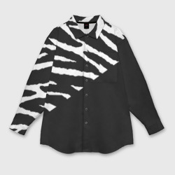 Женская рубашка oversize 3D Полосы зебры с черным