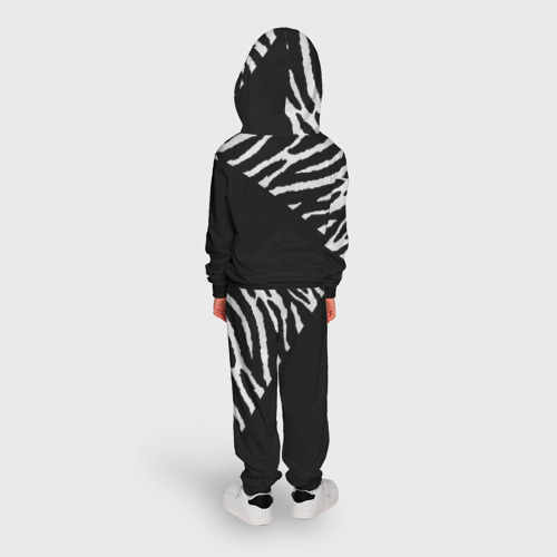 Детский костюм с толстовкой 3D Полосы зебры с черным, цвет черный - фото 4