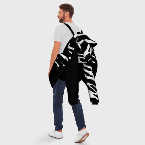 Мужская зимняя куртка 3D Полосы зебры с черным, цвет черный - фото 5
