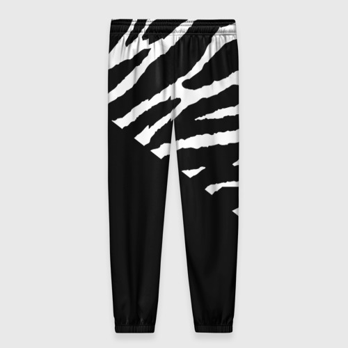 Женские брюки 3D с принтом Полосы зебры с черным, вид сзади #1