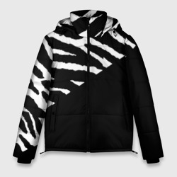 Мужская зимняя куртка 3D Полосы зебры с черным