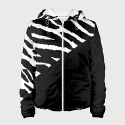 Женская куртка 3D Полосы зебры с черным