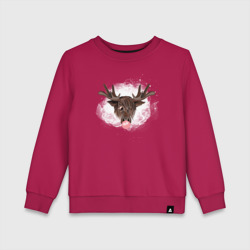 Детский свитшот хлопок Смешной лось с розовым Бабл гамом