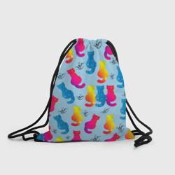 Рюкзак-мешок 3D Коты звездные и веточки