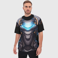 Мужская футболка oversize 3D Силовой энергетический доспех паладина - фото 2
