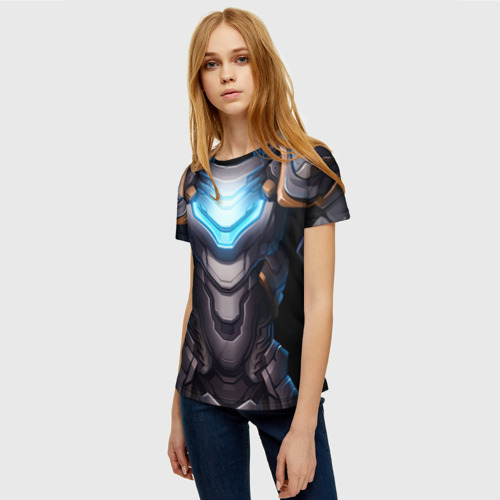 Женская футболка 3D Силовой энергетический доспех паладина, цвет 3D печать - фото 3