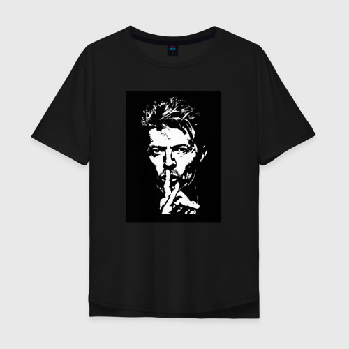 Мужская футболка хлопок Oversize с принтом David Bowie - Silence, вид спереди #2