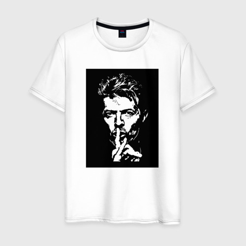 Мужская футболка из хлопка с принтом David Bowie - Silence, вид спереди №1