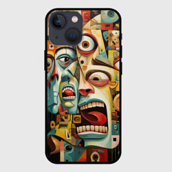 Чехол для iPhone 13 mini Живопись с лицами в стиле Пабло Пикассо