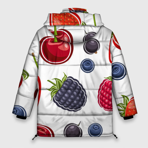 Женская зимняя куртка Oversize Спелые ягодки, цвет черный - фото 2
