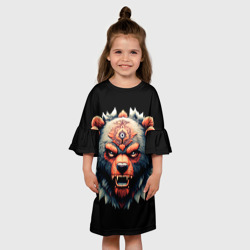 Детское платье 3D С разъяренным медведем - фото 2