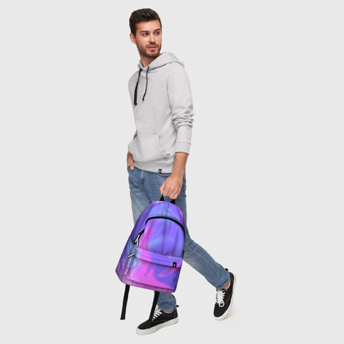 Рюкзак 3D с принтом Сиреневая абстракция, фото #5