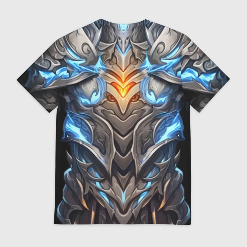 Мужская футболка 3D с принтом Магические латы рыцаря героя, вид сзади #1