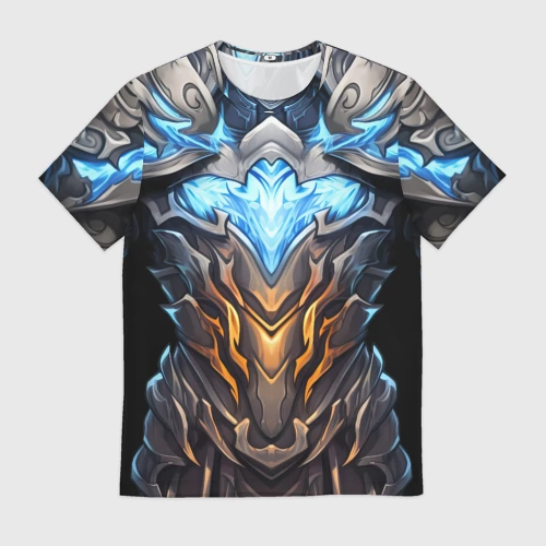 Мужская футболка 3D с принтом Магические латы рыцаря героя, вид спереди #2