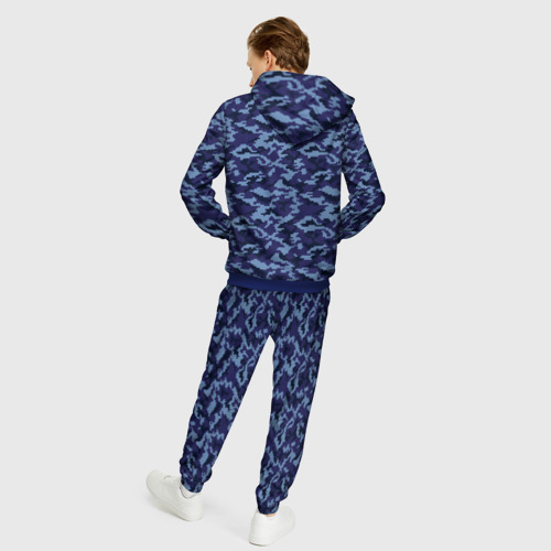 Мужской костюм с толстовкой 3D Камуфляж охрана - Артём, цвет синий - фото 4