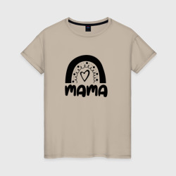 Мама радуга сердце рисунок – Женская футболка хлопок с принтом купить со скидкой в -20%