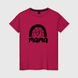 Мама радуга сердце рисунок – Женская футболка хлопок с принтом купить