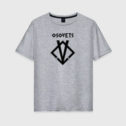 Женская футболка хлопок Oversize Osovets metal band символ