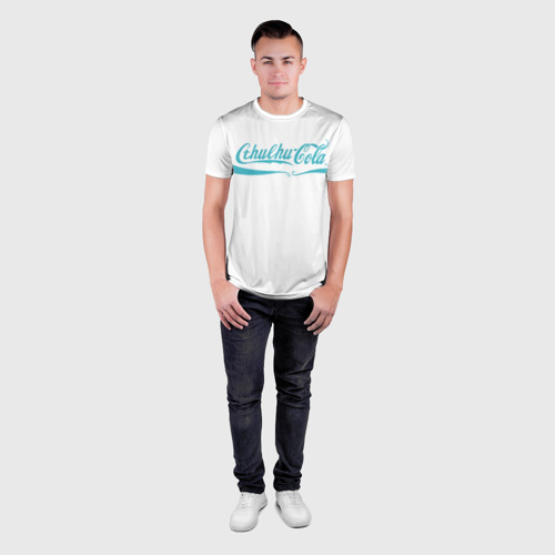 Мужская футболка 3D Slim с принтом Ктулху-Кола, вид сбоку #3