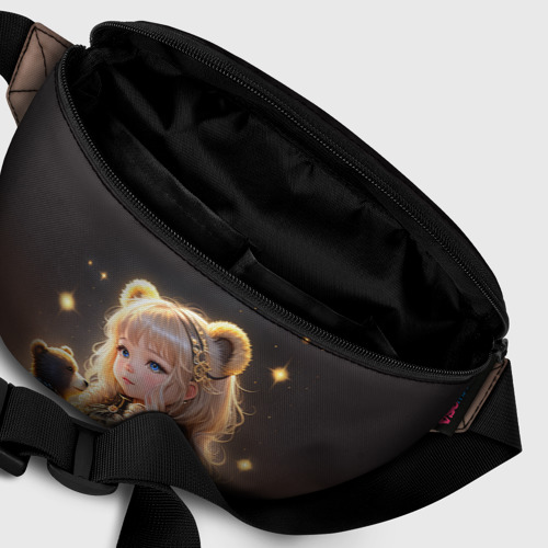 Поясная сумка 3D с принтом Девочка с бурым медвежонком, фото #6