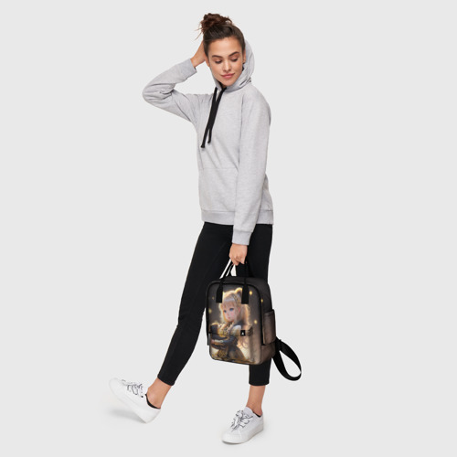 Женский рюкзак 3D с принтом Девочка с бурым медвежонком, фото #4