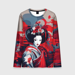 Мужской лонгслив 3D Geisha vector style