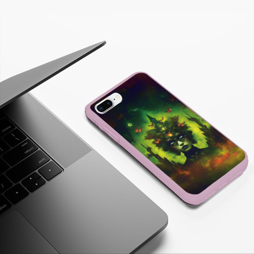 Чехол для iPhone 7Plus/8 Plus матовый Зеленая фантастическая ведьма с бабочками, цвет розовый - фото 5