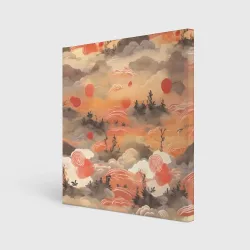 Холст квадратный Japen pattern