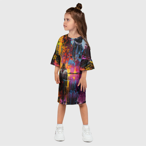 Детское платье 3D с принтом Уличное искусство, фото на моделе #1