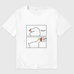 Женская футболка хлопок Oversize Орущий гусь