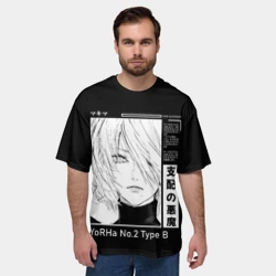 Мужская футболка oversize 3D Прекрасная 2B - Nier Automata - фото 2