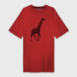 Платье-футболка хлопок Жираф гуляет
