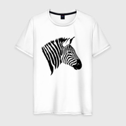 Голова зебры сбоку – Мужская футболка хлопок с принтом купить со скидкой в -20%
