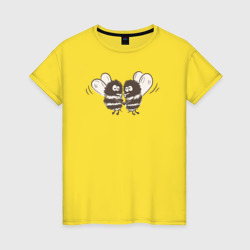 Влюблённые пчёлки – Футболка из хлопка с принтом купить со скидкой в -20%