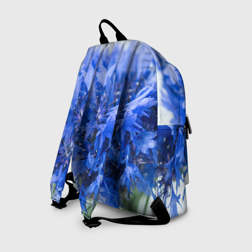Рюкзак 3D с принтом Цветы васильки, вид сзади #1