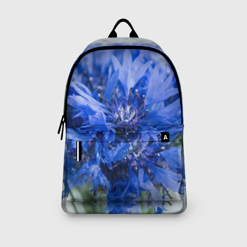 Рюкзак 3D с принтом Цветы васильки, вид сбоку #3