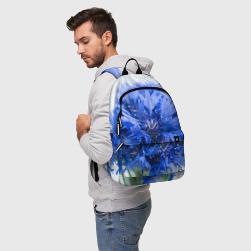 Рюкзак 3D с принтом Цветы васильки, фото на моделе #1