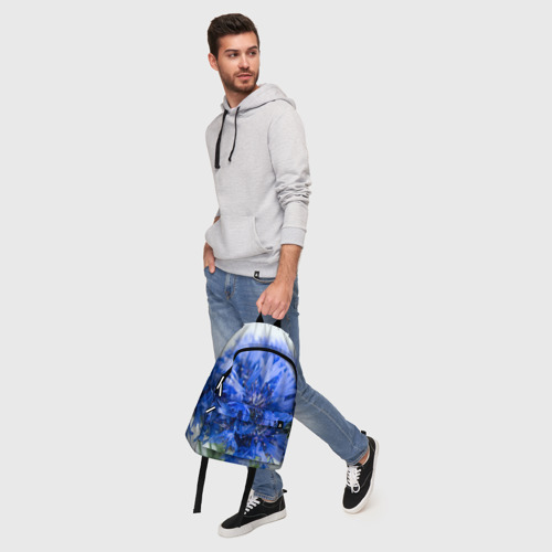 Рюкзак 3D с принтом Цветы васильки, фото #5