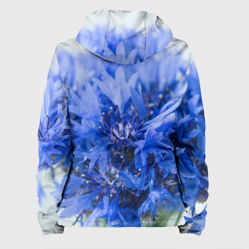 Женская куртка 3D с принтом Цветы васильки, вид сзади #1