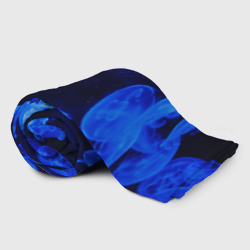 Плед с принтом Медузы голубого цвета для любого человека, вид спереди №2. Цвет основы: 3d (велсофт)