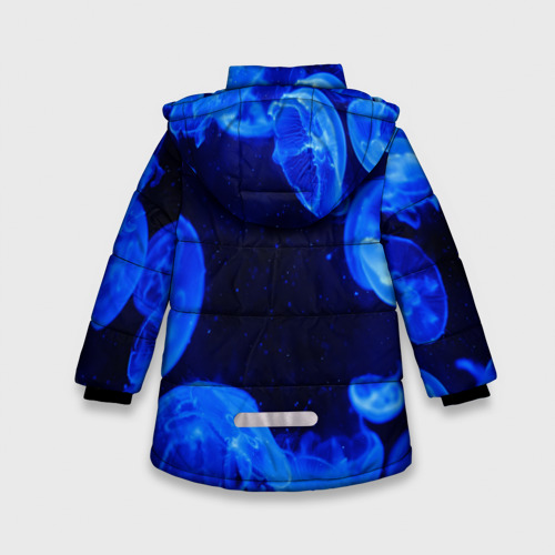 Зимняя куртка для девочек 3D Медузы голубого цвета, цвет светло-серый - фото 2