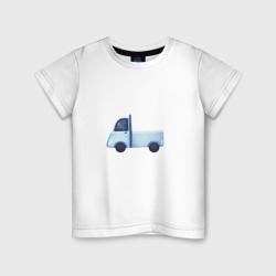 Детская футболка хлопок Милая голубая машинка грузовик