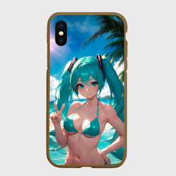 Чехол для iPhone XS Max матовый Хацуне Мику на пляже
