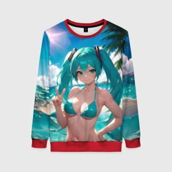 Женский свитшот 3D Хацуне Мику на пляже