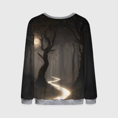 Мужской свитшот 3D Ведьма в ночном лесу, цвет меланж - фото 2